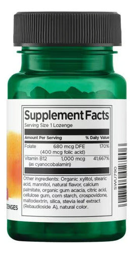Swanson- B12 Con Folate 1000mcg 60 lozenges