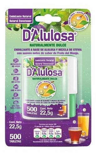 Pastillas Endulsante Natural D´alulosa 500 Unidades