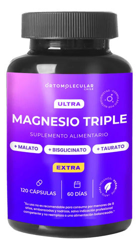 Ortomolecular- Ultra Magnesio Triple 120 Cápsulas