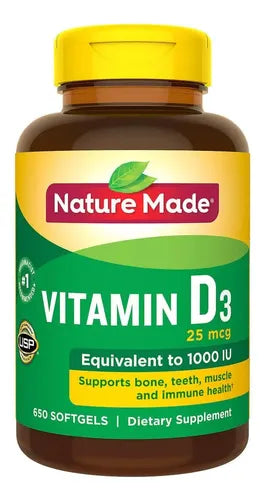 Nature Made- Vitamina D3 1000ui 650sofgels Ninguno