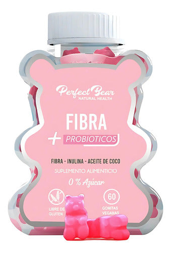 Perfect Bear Fibra + Probióticos 0% Azúcar 60 Gomitas Sabor Frutilla