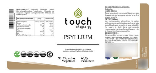 Touch Of Synergy- Psyllium 90 Capsulas