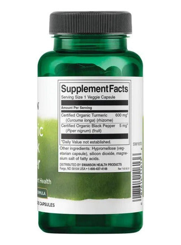 Swanson- Cúrcuma Y Pimienta Negra 600mg 60capsulas