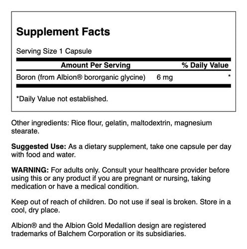Swanson- Boron 6mg 60 Capsulas