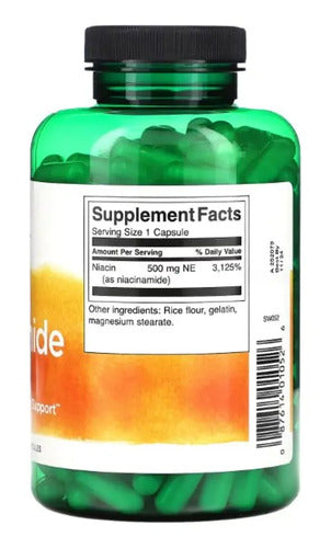 Swanson- Niacinamida Vitamina B3  500 Mg 250 Caps Neutro