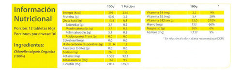 Chlorella Power 360 Tabletas Orgánicas 