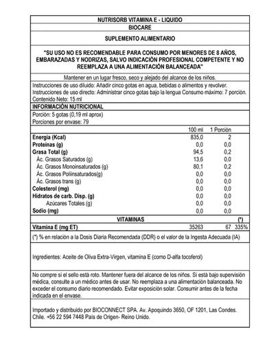 Biocare - Vitamina E Líquida 15ml