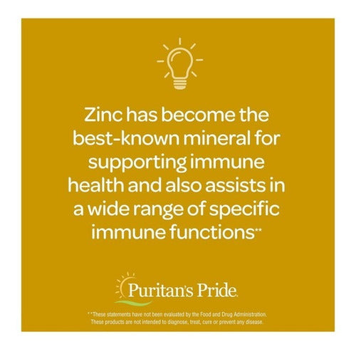 Puritan's Pride - Zinc Gluconato 25mg 100 Tabletas 