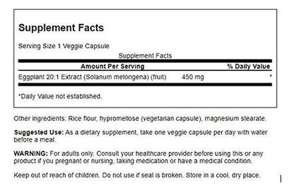 Swanson Extracto De Berenjena 450mg Apoyo Cerebral, Digestiv