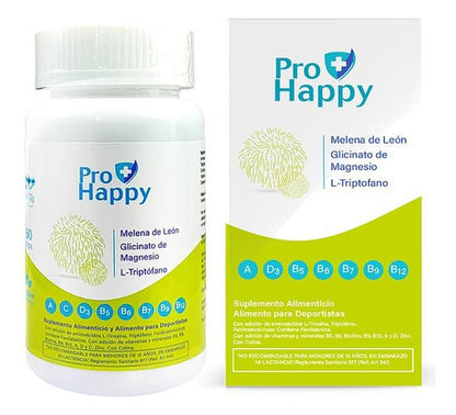 Bio Swiss - Pro Happy - Melena / Magnesio/triptofano 60caps Sabor Sin Sabor