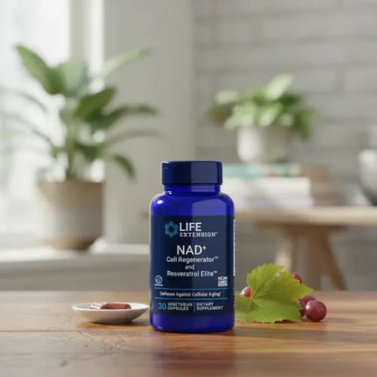 Life Extension, Nad+ 300mg Con Resveratrol, 30 Cápsulas Sin Sabor