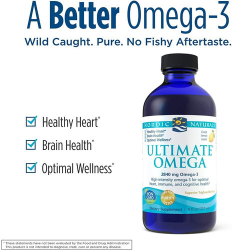 Ultimate Omega 3 Líquido Sabor Limón 2840 Mg 237 Ml - Nordic Naturals