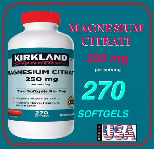 Kirkland- Citrato De Magnesio 250 Miligramos 270 Capsulas Blandas