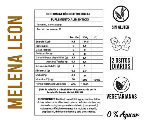 Perfect Bear- Melena De León Y Vitamina C  Sin Gluten/azúcar