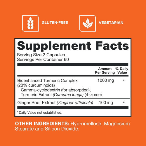 Suplemento Qunol, Cúrcuma 1000 Mg Con 100mg Jengibre