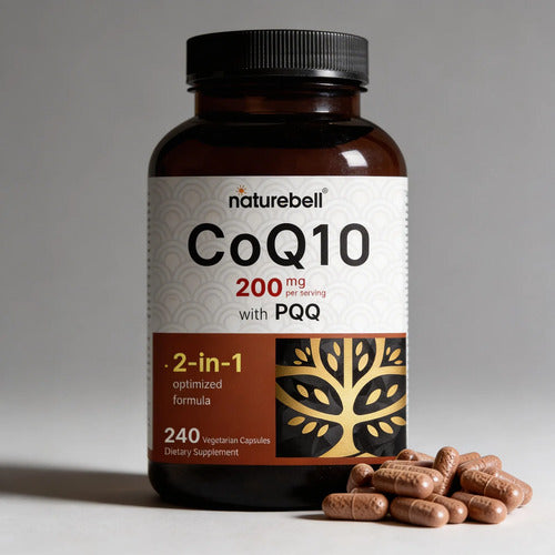 Suplemento Naturebell Coq10 Ubiquinona De 200 Mg Con Pqq 240 Sin Sabor