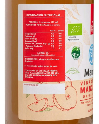 Vinagre De Manzana Orgánico 1000ml