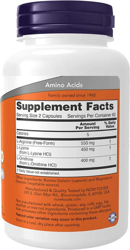 Tri-amino 120 Caps - Now Foods Sabor Sin Sabor
