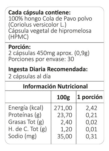 Avanti- Cola De Pavo 450 Miligramos 90 Cápsulas