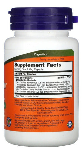 Now Probiótico-10 25 Billones 50 Capsulas Veganas