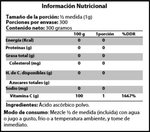 Magmagen- Vitamina C 100% En Polvo 300 Gramos
