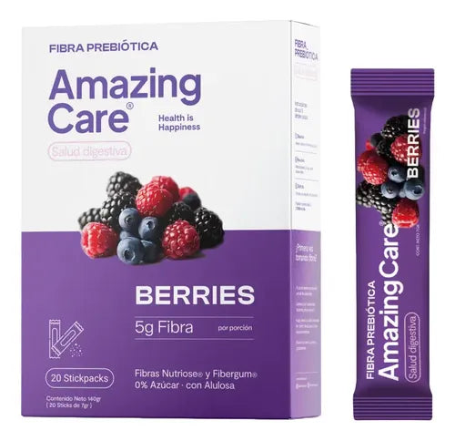 Amazing Care - Fibra Prebiótica Sabor Berries 20 Sticks Berries