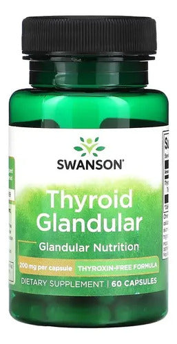 Swanson Tiroides Glandular 200 Mg 60 Capsulas Sabor Sin Sabor