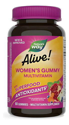 Natures Way - Multivitamínico Para Mujeres Gomitas 60 Caps Bayas Mixtas
