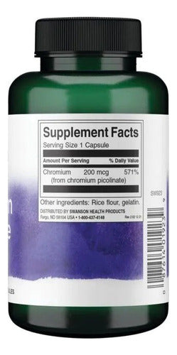 Picolinato De Cromo 200 Caps 200mcg Chromium Picolinate C16