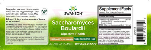 Swanson- Saccharomyces Boulardii 30 Capsulas