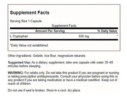 Swanson- L Triptofano 500mg 60capsulas