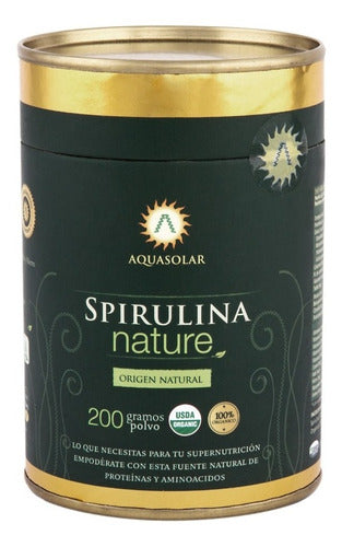 Aquasolar - Spirulina Nature 200g Polvo 100% Orgánico