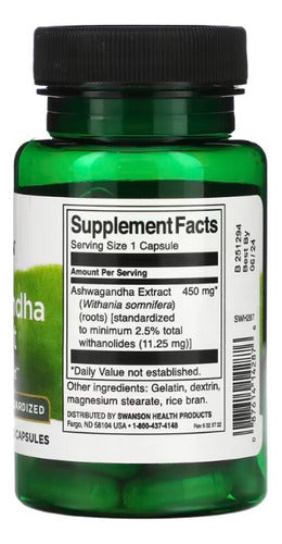 Swanson Ashwagandha Extract - Standarized 450mg - 60 Caps