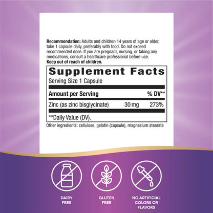 Natures Way - Zinc Chelate 30mg 100 Capsulas N/a