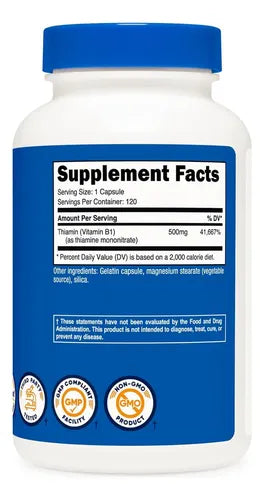 Nutricost - Vitamina B1 Tiamina 500mg 120 Caps N/a