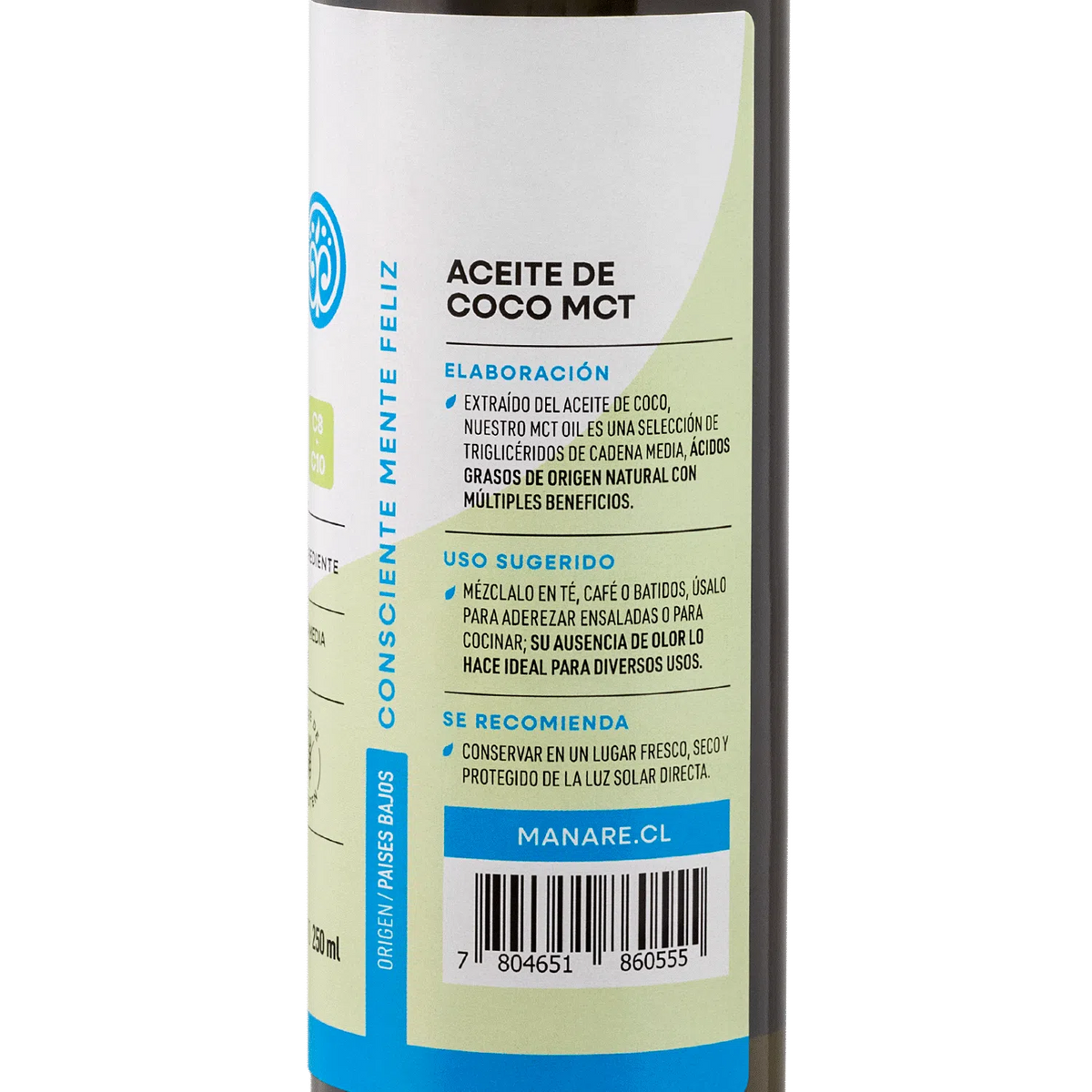 Manare- Mct Oil Aceite De Coco mtc 250 Ml
