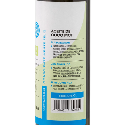 Manare- Mct Oil Aceite De Coco mtc 250 Ml