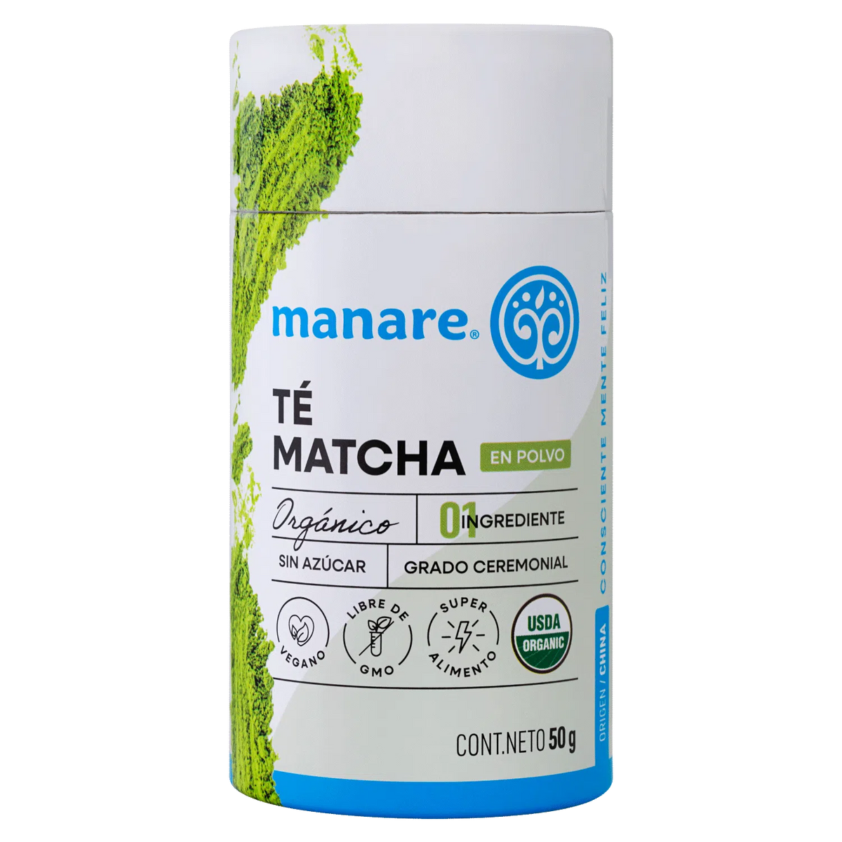 Manare- Té Matcha En Polvo Orgánico 50 Gramos