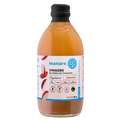 Manare- Vinagre De Manzana Organico 500 Ml
