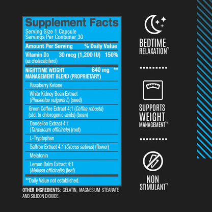 BPI Sports- Nite Burn - quemador de grasa nocturno 30capsulas