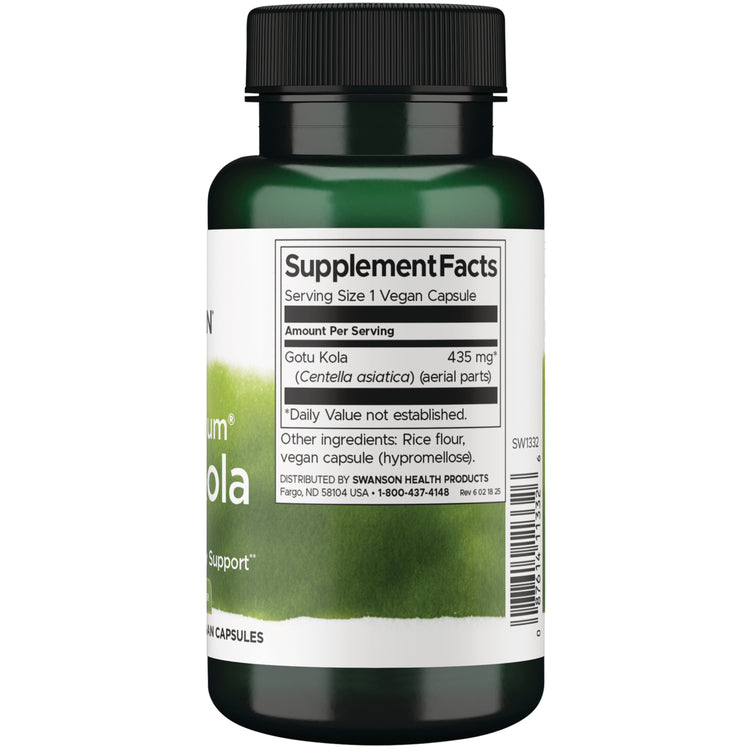 Swanson- Gotu Kola 435mg  Mejora Circulacion 60 Capsulas