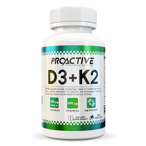 Proactive - Vitamina D3 + Vitamina K2 4000 Ui 120 Tabletas